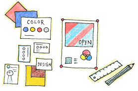 グラフィックデザインを表すイラスト